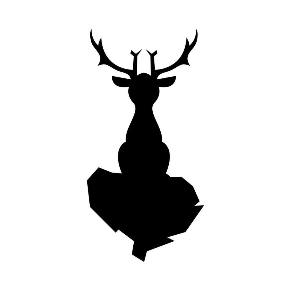 nero silhouette logo di un' seduta cervo vettore