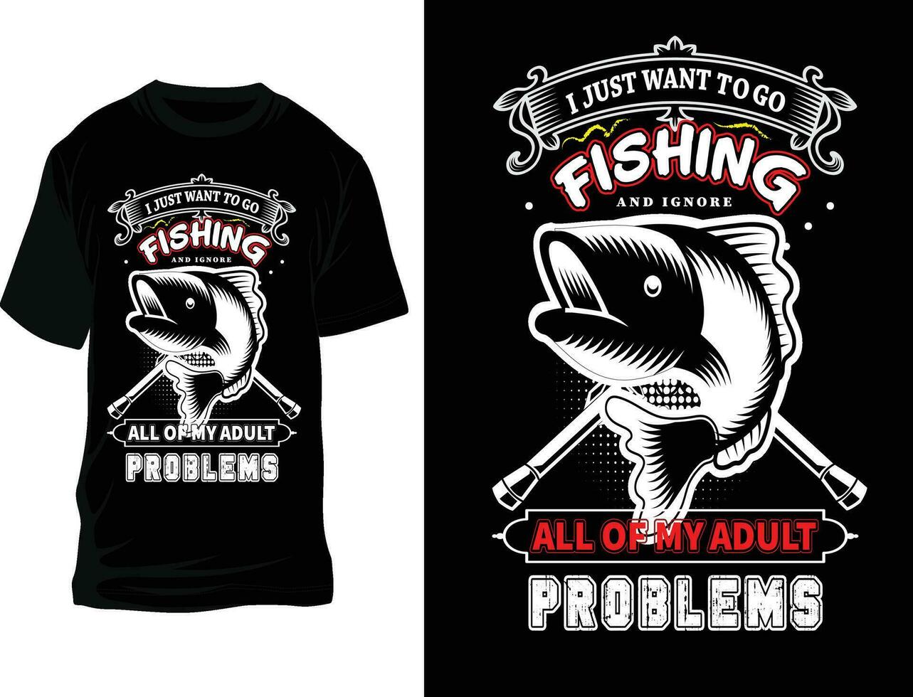 pesca maglietta disegno, pesce, t camicia design vettore