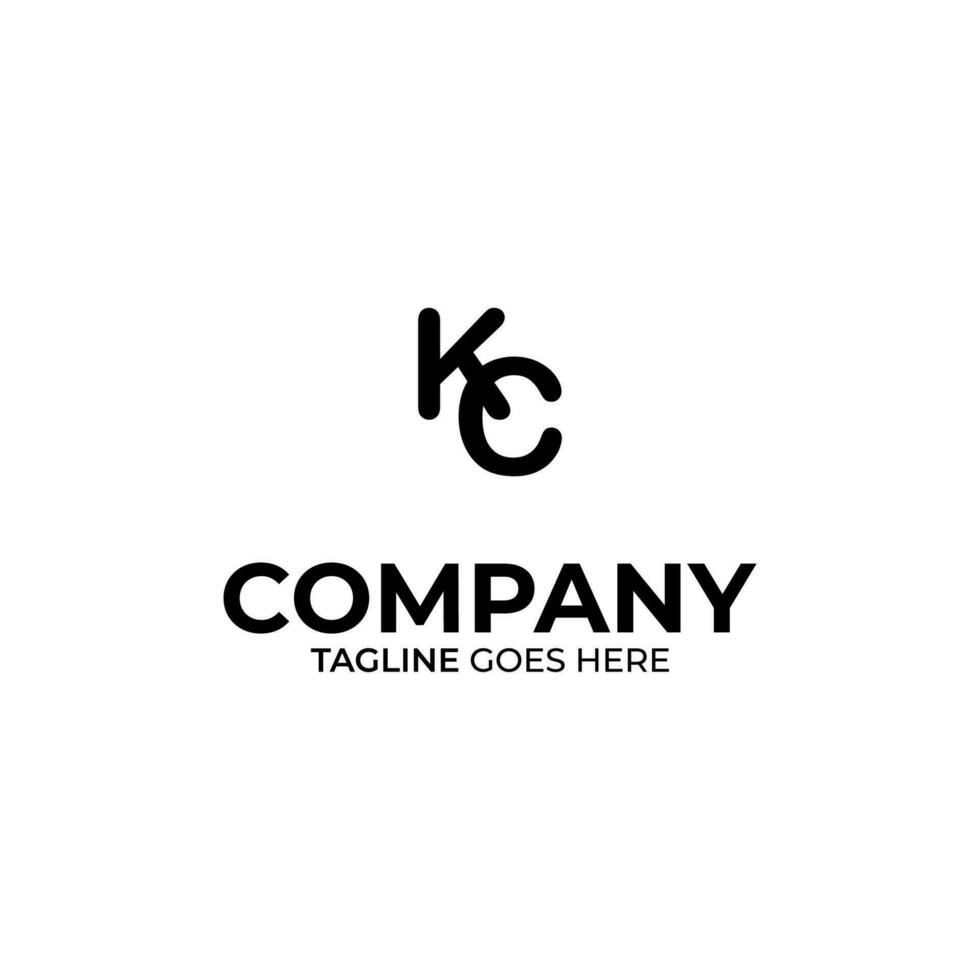 kc lettera logo design vettore