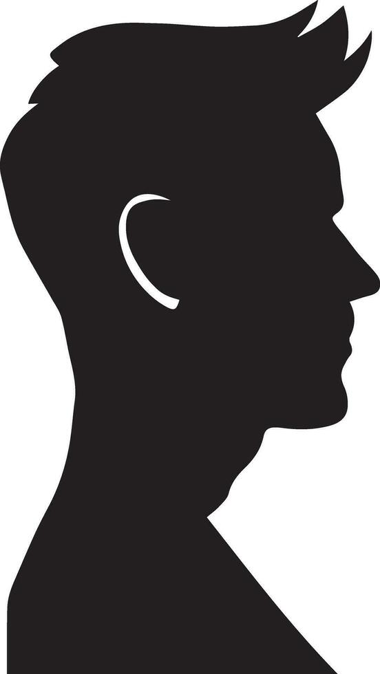 uomo profilo vettore silhouette illustrazione nero colore