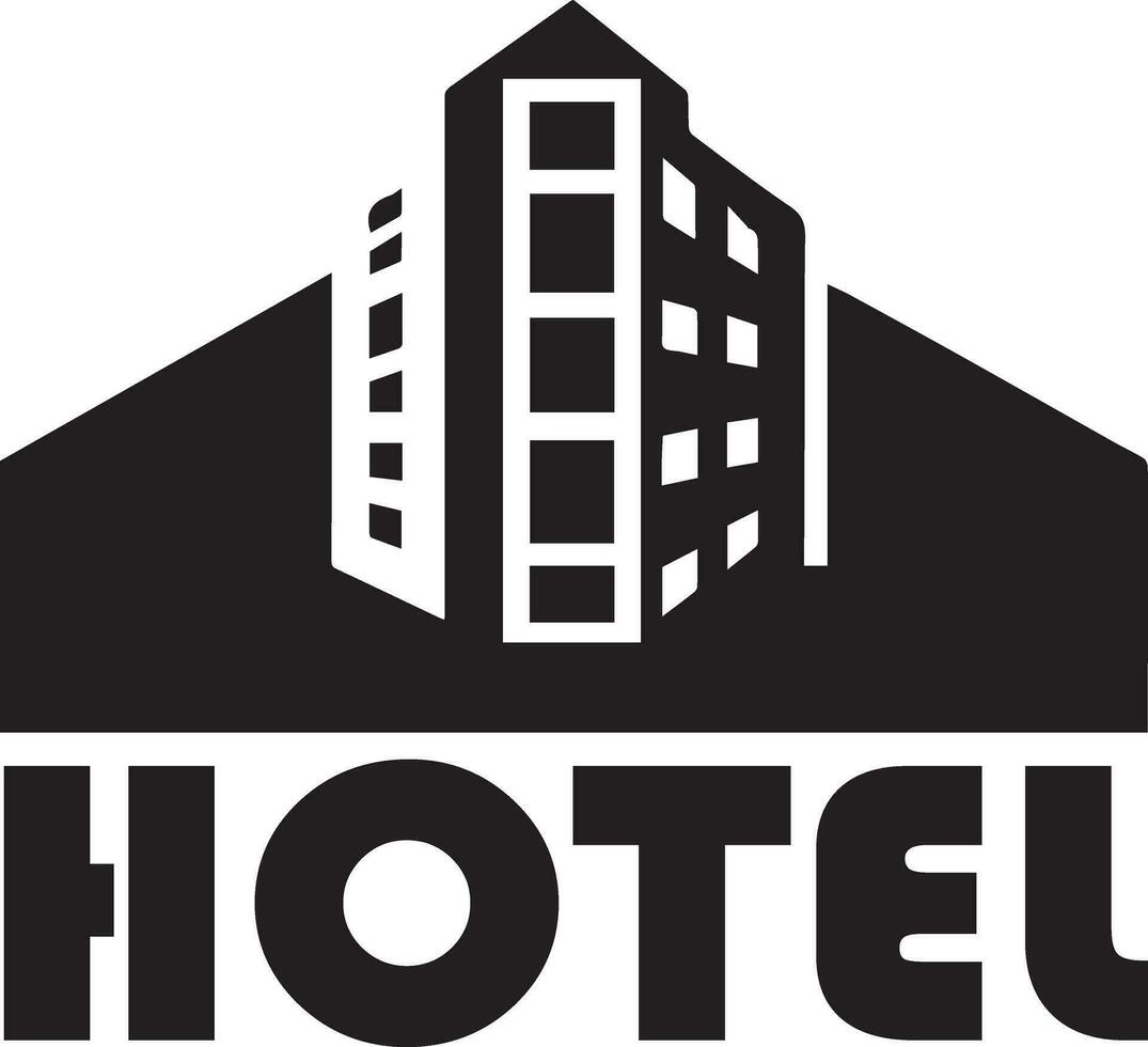 Hotel logo vettore silhouette, Hotel icona vettore