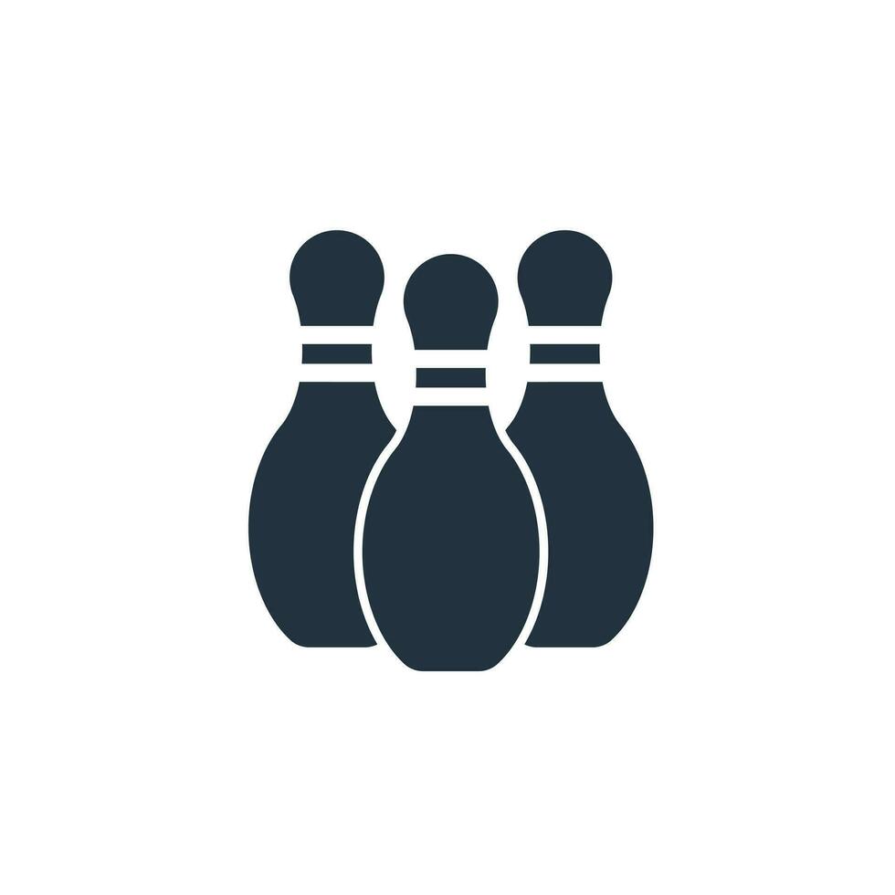bowling perno icona nel di moda piatto stile isolato su bianca sfondo. bowling club vettore icona simbolo, torneo, sport per ragnatela e mobile applicazioni.