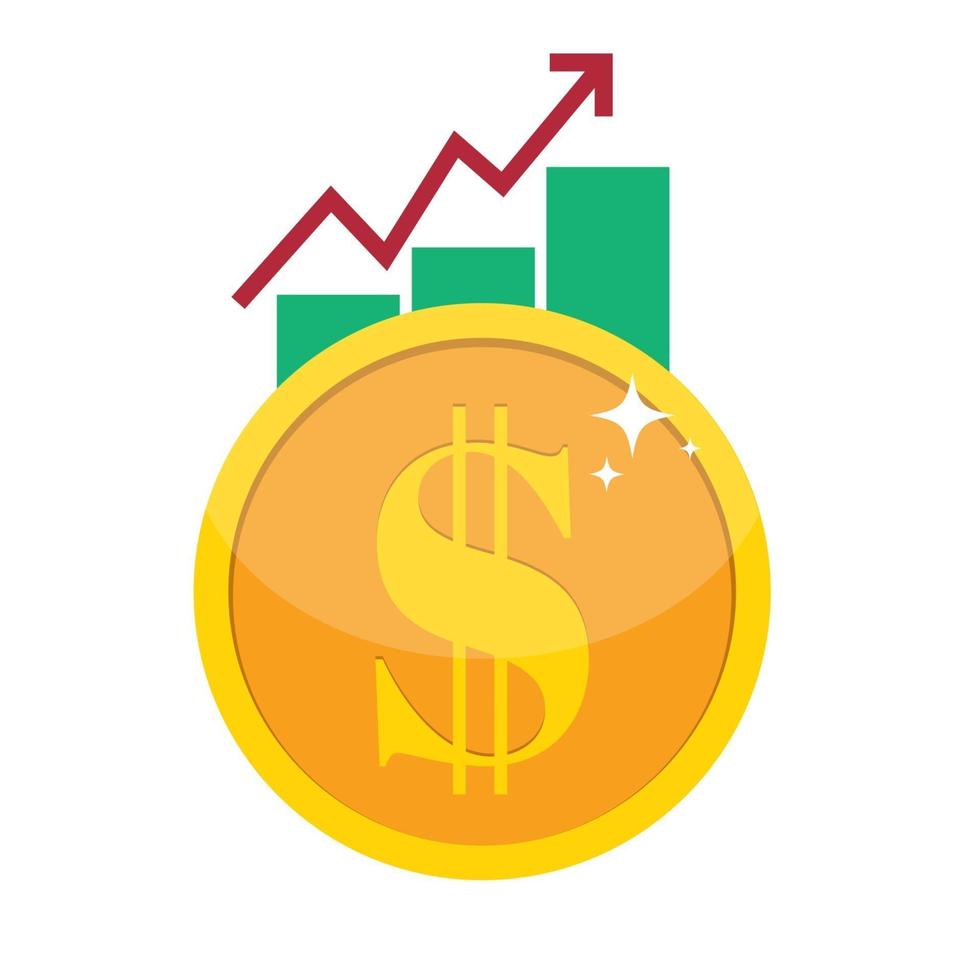 concetto di crescita finanziaria. finanziare le prestazioni del ROI dell'investimento con la freccia. illustrazione vettoriale