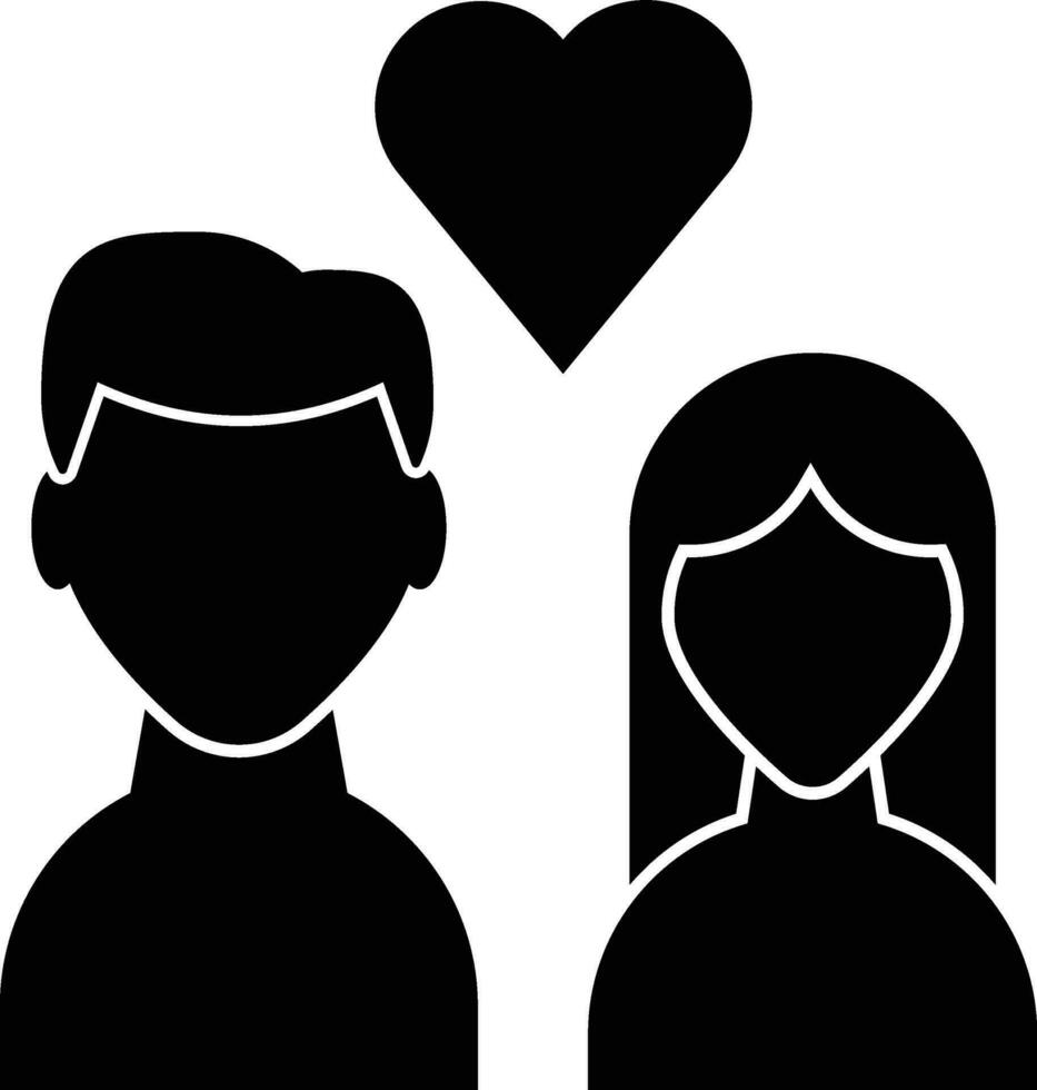 uomo e donna, sposato coppia nel amore simbolo icona vettore