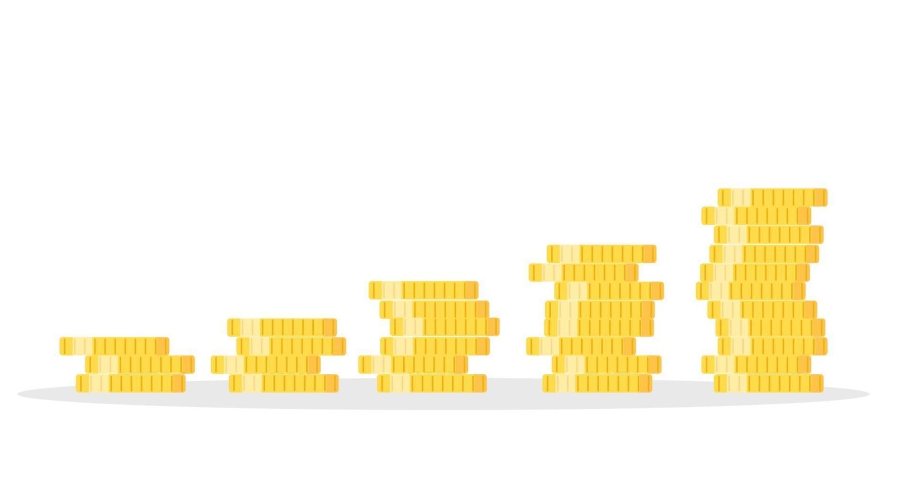 monete d'oro. simbolo di ricchezza e successo aziendale. illustrazione vettoriale