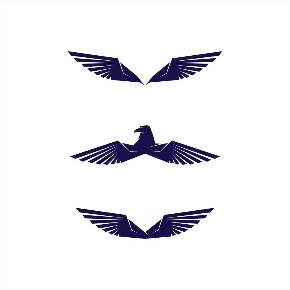 simbolo del logo dell'ala nera per un designer professionista vettore
