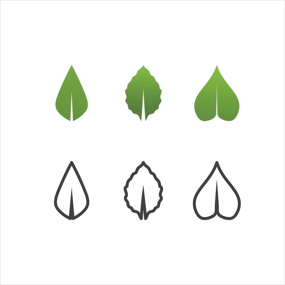 loghi di foglie di alberi e piante dell'ecologia delle foglie degli alberi verdi vettore