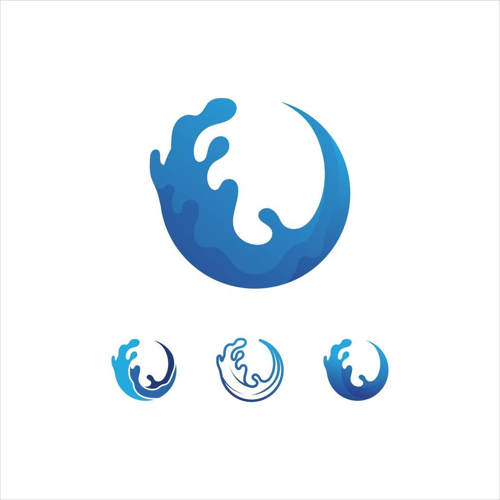 vettore del modello del logo dell'icona dell'acqua e dell'onda