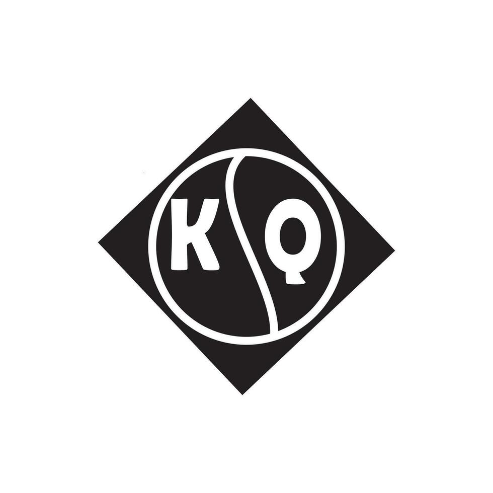 kq lettera logo design.kq creativo iniziale kq lettera logo design. kq creativo iniziali lettera logo concetto. vettore