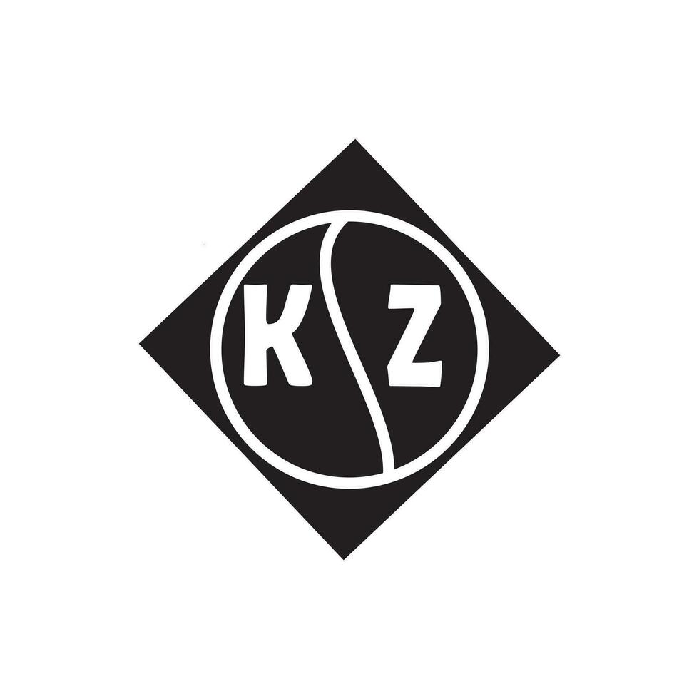 kz lettera logo design.kz creativo iniziale kz lettera logo design. kz creativo iniziali lettera logo concetto. vettore