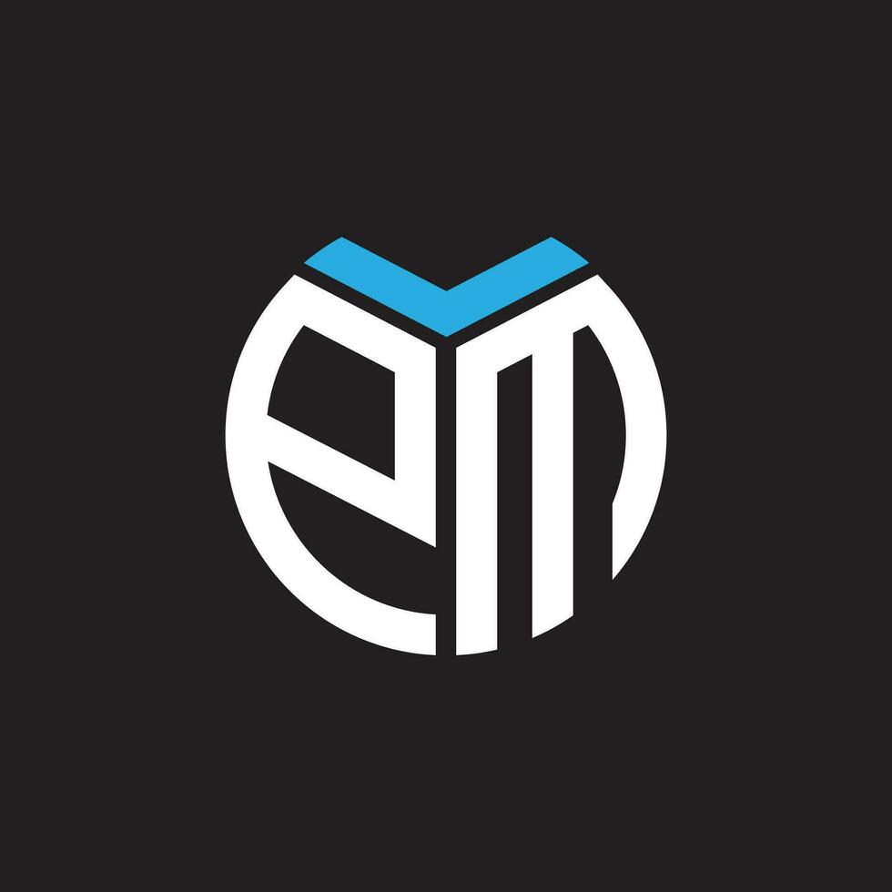 pm lettera logo design.pm creativo iniziale pm lettera logo design. pm creativo iniziali lettera logo concetto. vettore