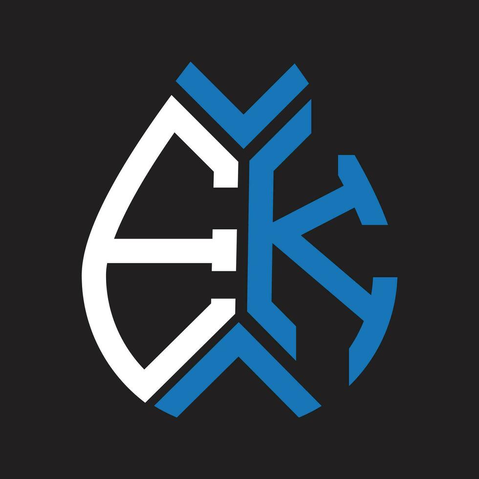 ek lettera logo design.ek creativo iniziale ek lettera logo design. ek creativo iniziali lettera logo concetto. vettore