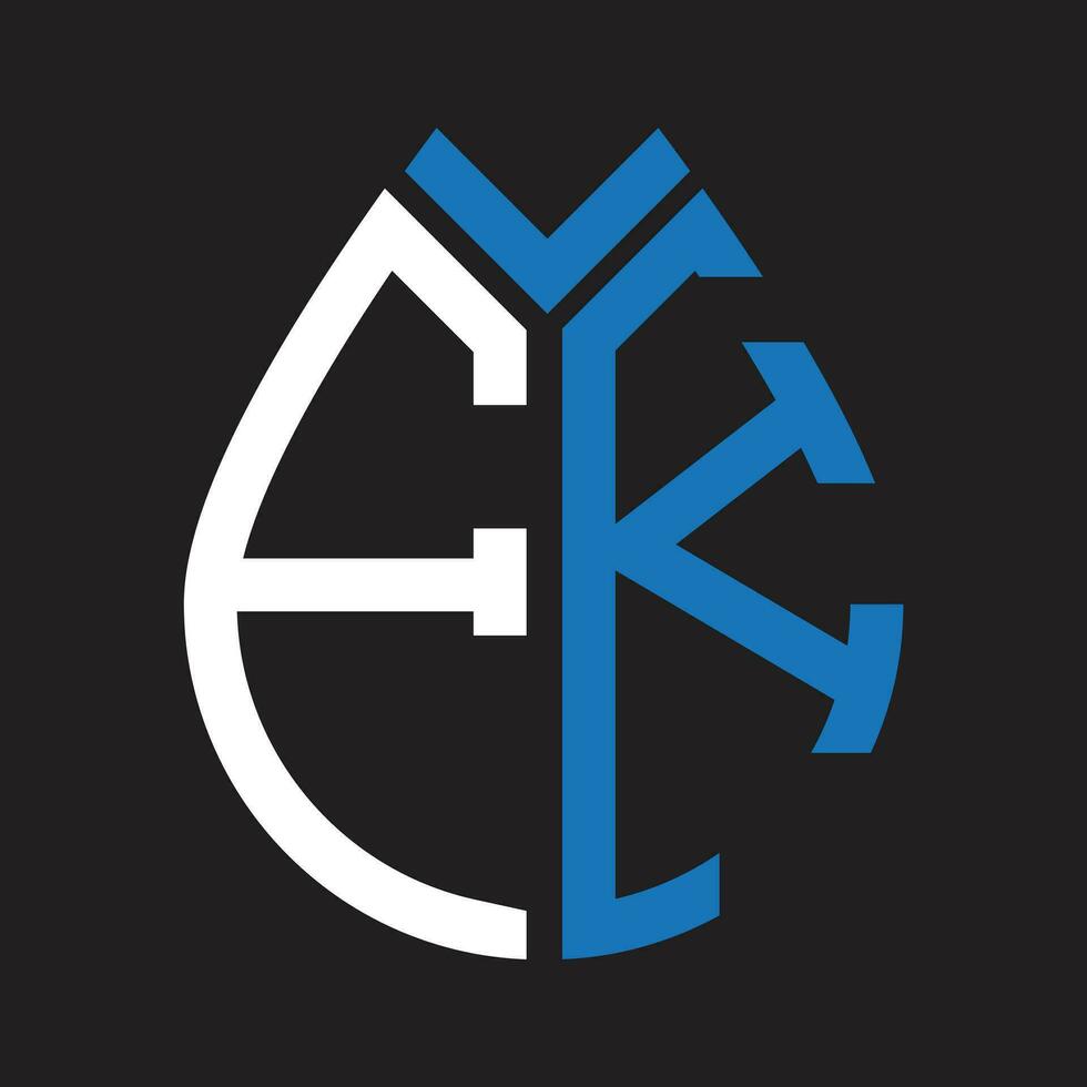 fk lettera logo design.fk creativo iniziale fk lettera logo design. fk creativo iniziali lettera logo concetto. vettore