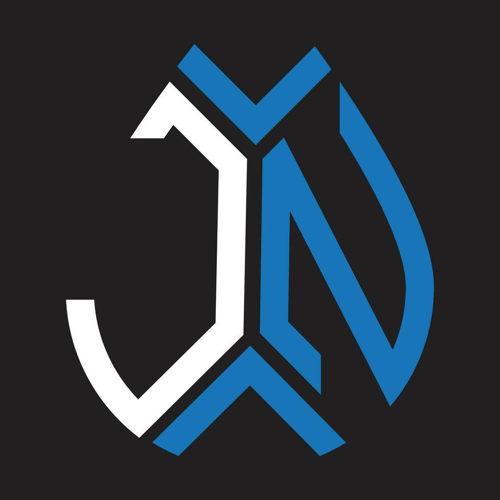 jn lettera logo design.jn creativo iniziale jn lettera logo design. jn creativo iniziali lettera logo concetto. vettore