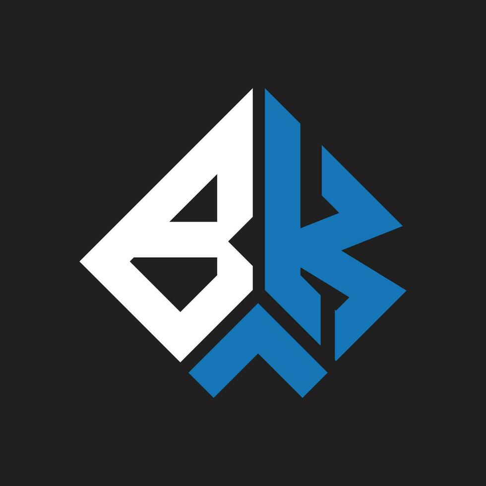 bk lettera logo design.bk creativo iniziale bk lettera logo design. bk creativo iniziali lettera logo concetto. vettore