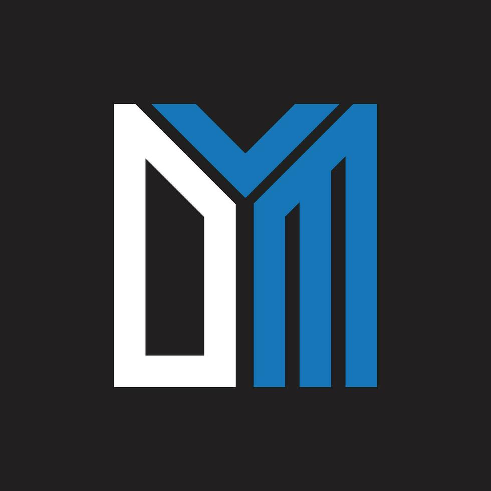 dm lettera logo design.dm creativo iniziale dm lettera logo design. dm creativo iniziali lettera logo concetto. vettore
