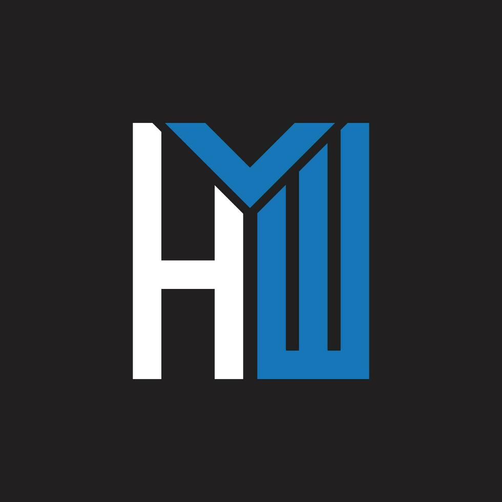 hw lettera logo design.hw creativo iniziale hw lettera logo design. hw creativo iniziali lettera logo concetto. vettore