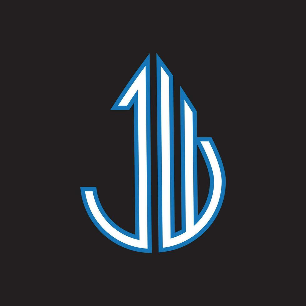 jw lettera logo design.jw creativo iniziale jw lettera logo design. jw creativo iniziali lettera logo concetto. vettore