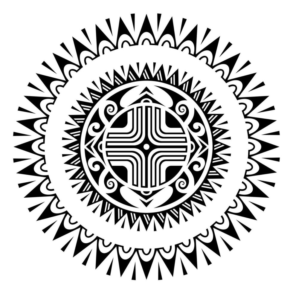 il giro tatuaggio geometrico ornamento maori stile. nero e bianca vettore