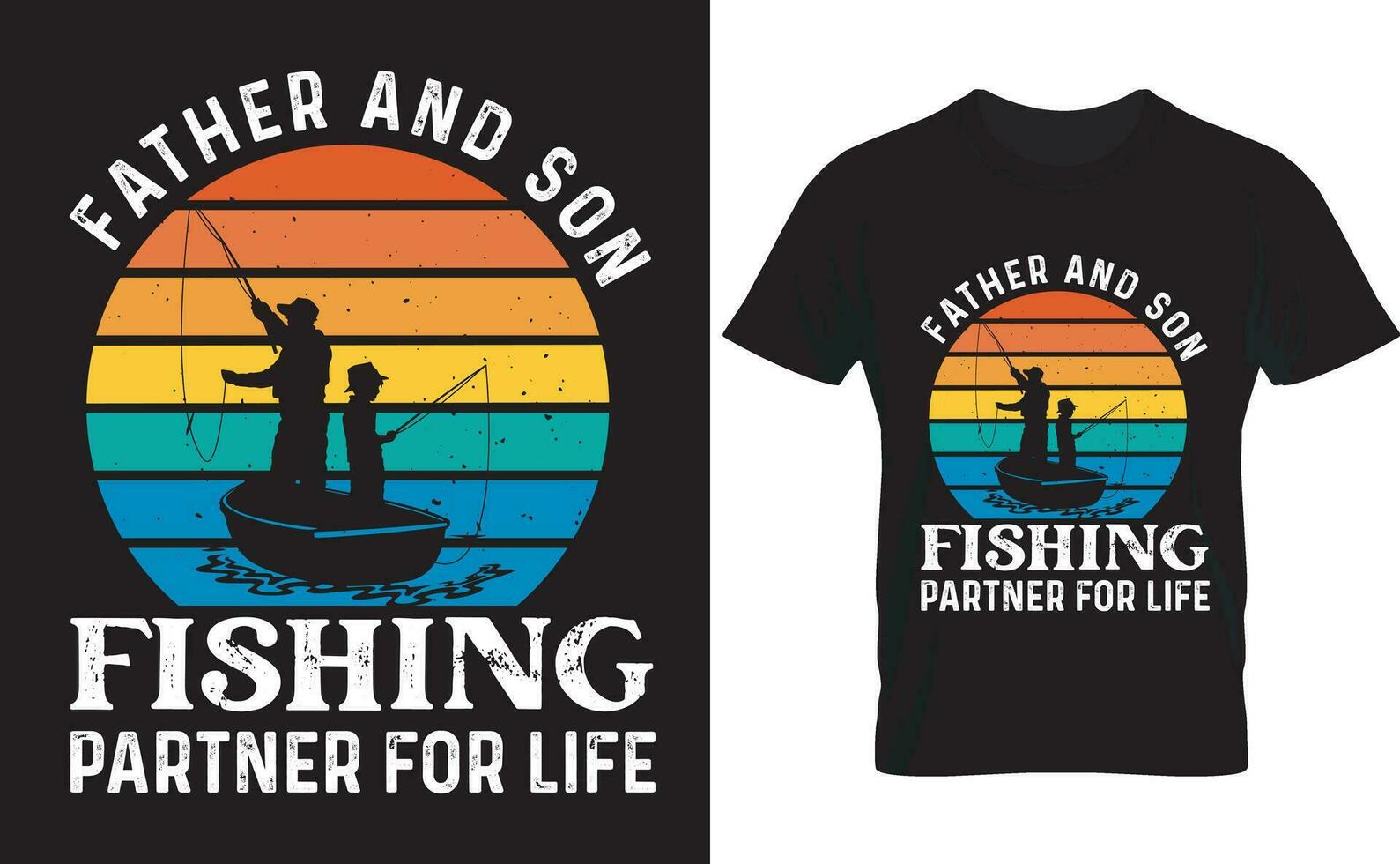 pesca tipografia vettore maglietta design. padre e figlio pesca compagno per vita