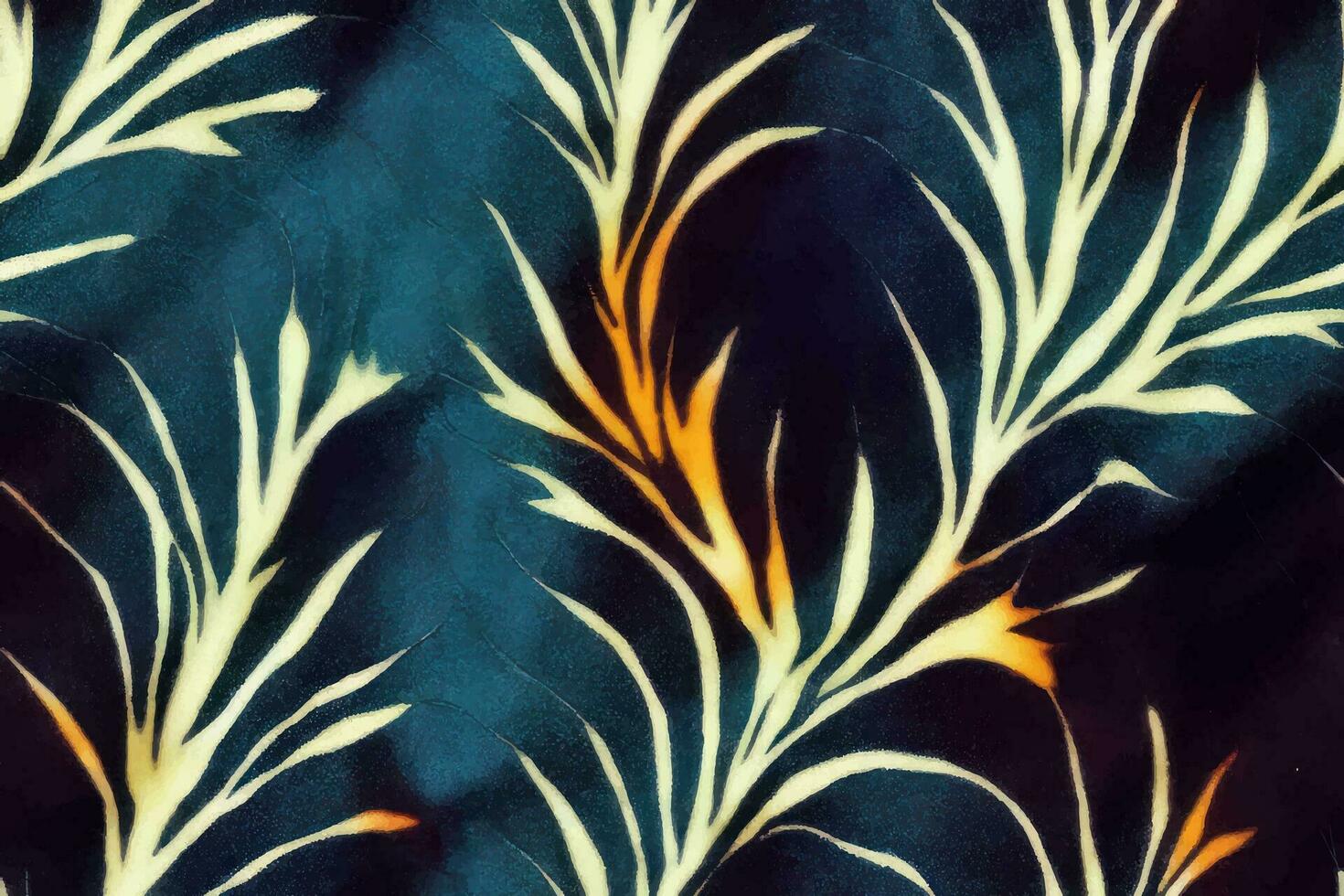 disegno senza soluzione di continuità di moda infinito illustrazione banda ornamentetnia tessile giardino bellissimo ornamentale estate vettore infinito botanico moda colorato ogee , blu acqua dipingere alga marina oceano
