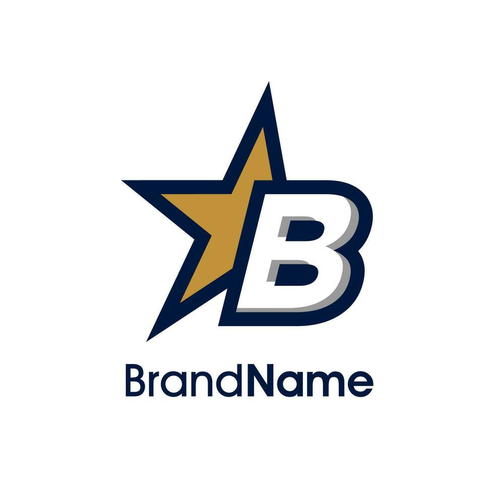 iniziale B oro stella logo vettore