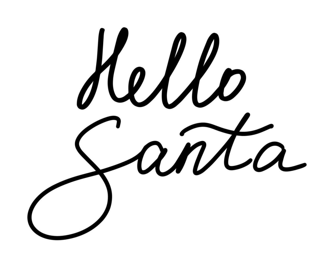 Natale e nuovo anno calligrafia frase Ciao babbo natale. vettore nero tipografia isolato su bianca sfondo. moderno mano disegnato lettering per saluto carte, manifesti, magliette eccetera.