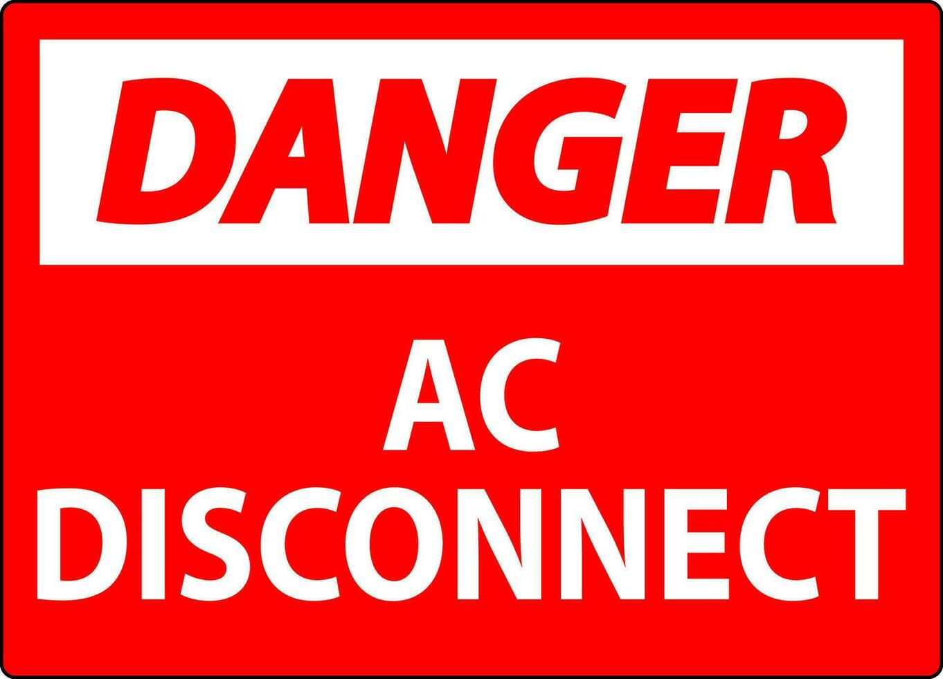 Pericolo cartello, AC disconnect cartello vettore