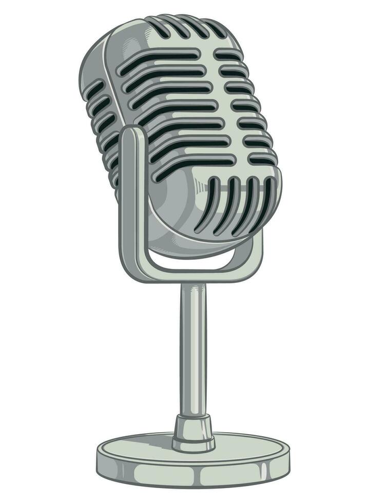podcasting microfono retrò trasmissione registrazione dispositivo vettore