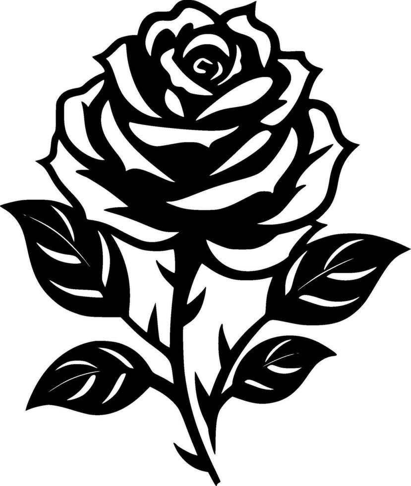 Rose, minimalista e semplice silhouette - vettore illustrazione