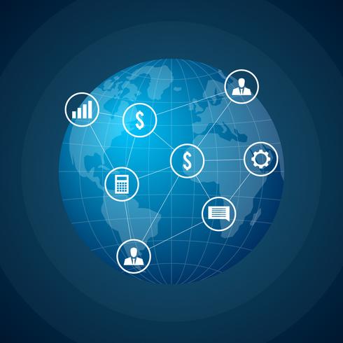 Illustrazione vettoriale di rete aziendale globale