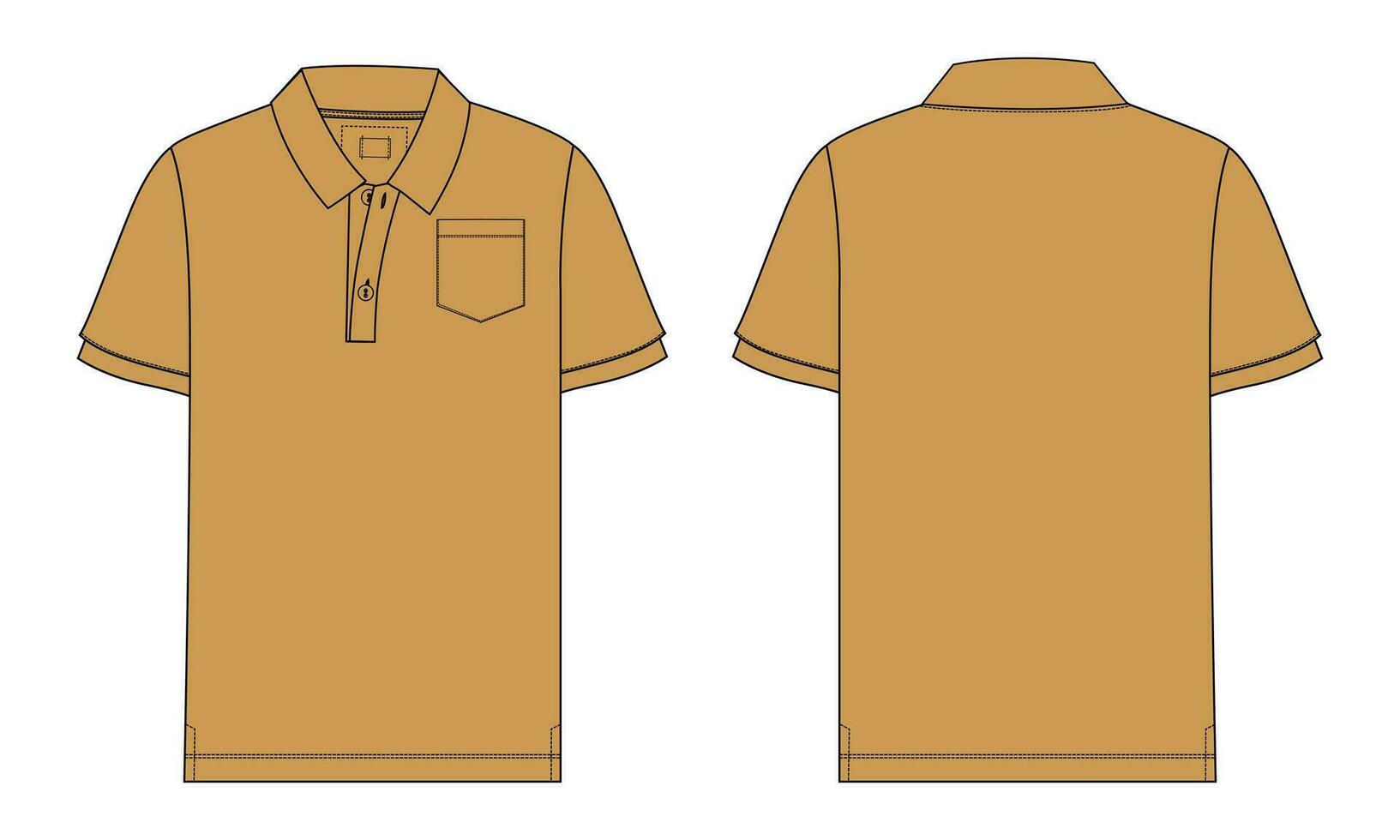 corto manica polo camicia vettore illustrazione modello davanti e indietro visualizzazioni