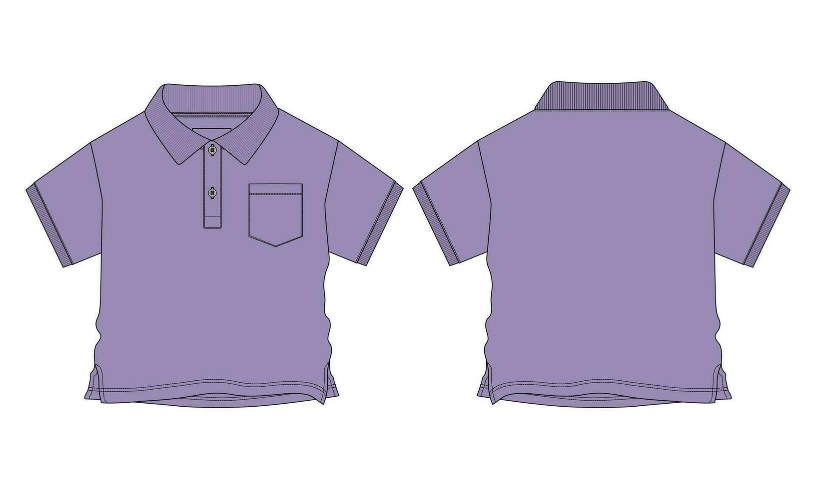 corto manica con tasca polo camicia vettore illustrazione modello per bambino ragazzi