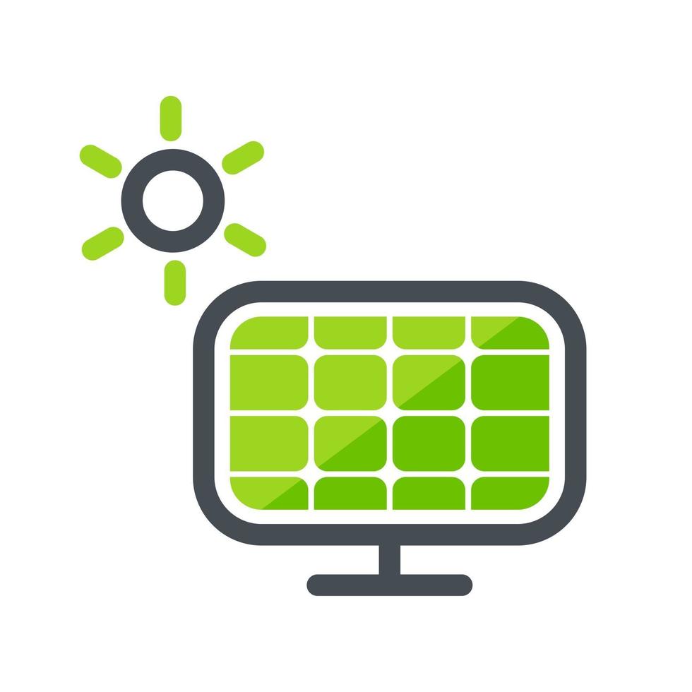 icona della casa solare. case che utilizzano tetti solari per elettrodomestici concetto di energia naturale vettore