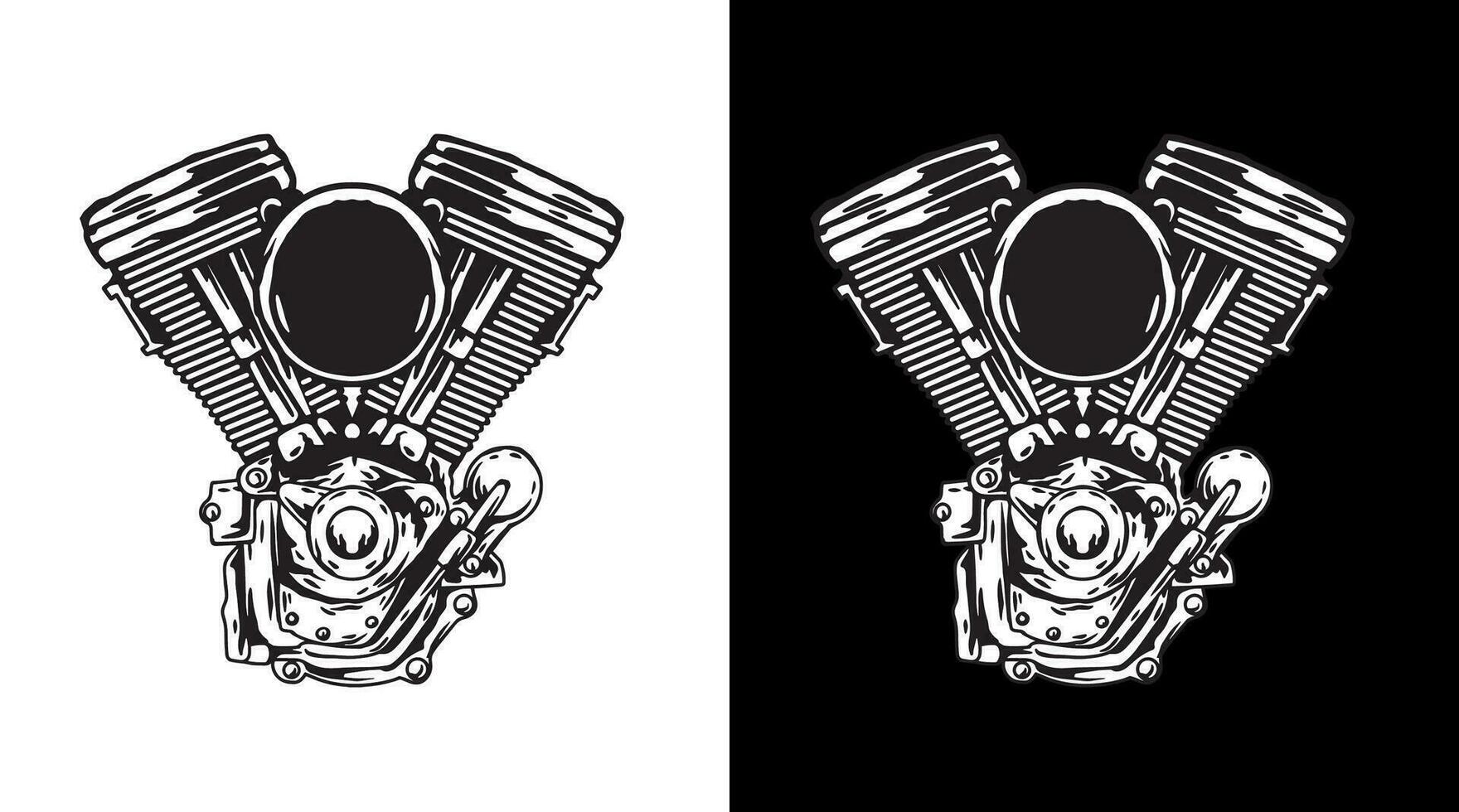 vettore motore v gemello illustrazione