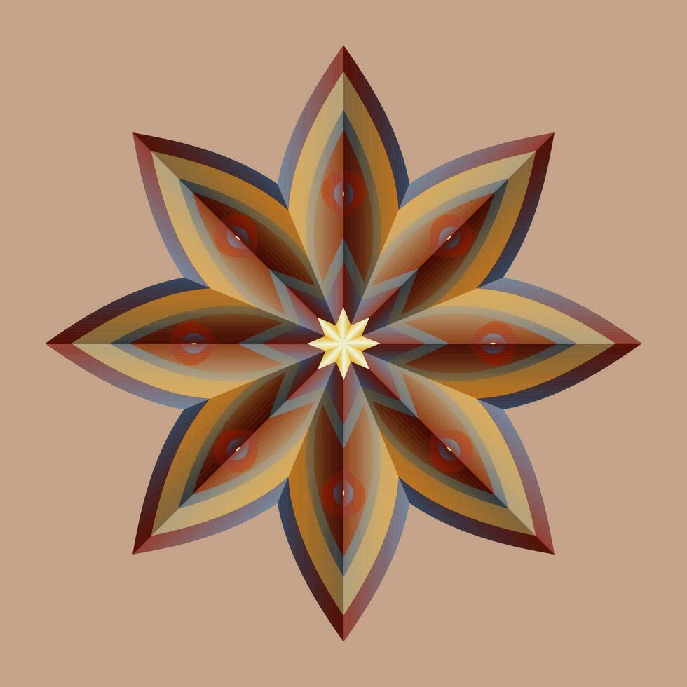 Questo è un' poligonale modello. Questo è un' Marrone geometrico mandala. asiatico floreale modello. vettore