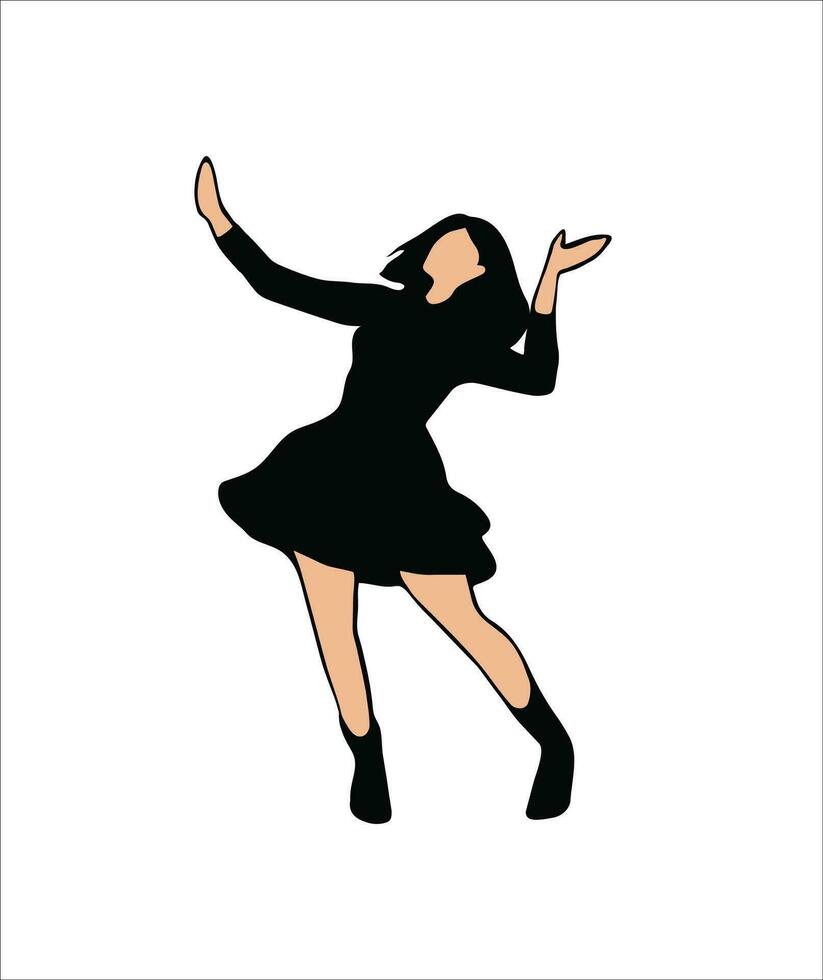 abbraccio il gioia di danza con Questo travolgente illustrazione di un' ragazza silhouette danza nel un' bellissimo vestire. un' mulinello di eleganza. vettore