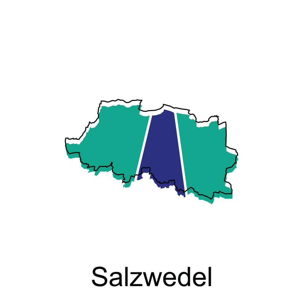 salzwedel città carta geografica illustrazione. semplificato carta geografica di Germania nazione vettore design modello