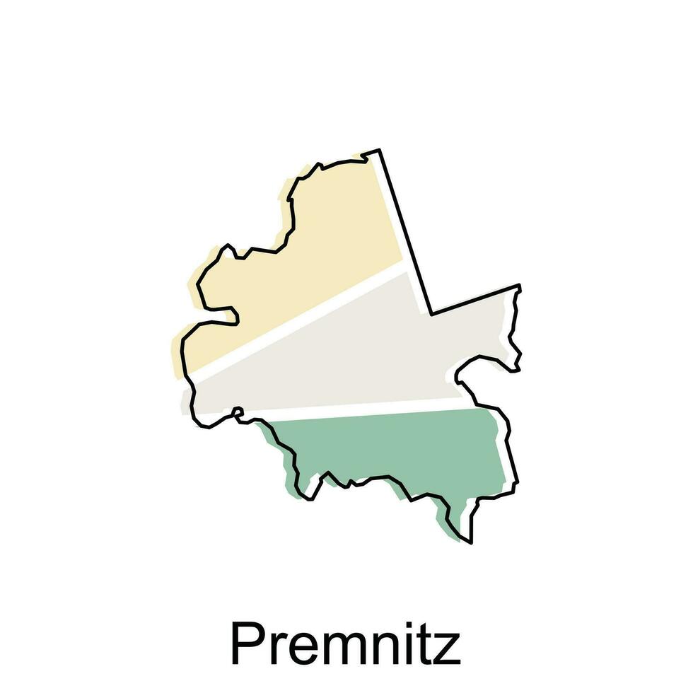 premnitz città carta geografica illustrazione. semplificato carta geografica di Germania nazione vettore design modello