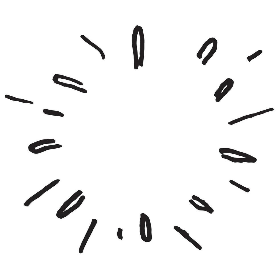 mano disegnato scarabocchio sprazzo di sole. scarabocchio design elemento. vettore illustrazione