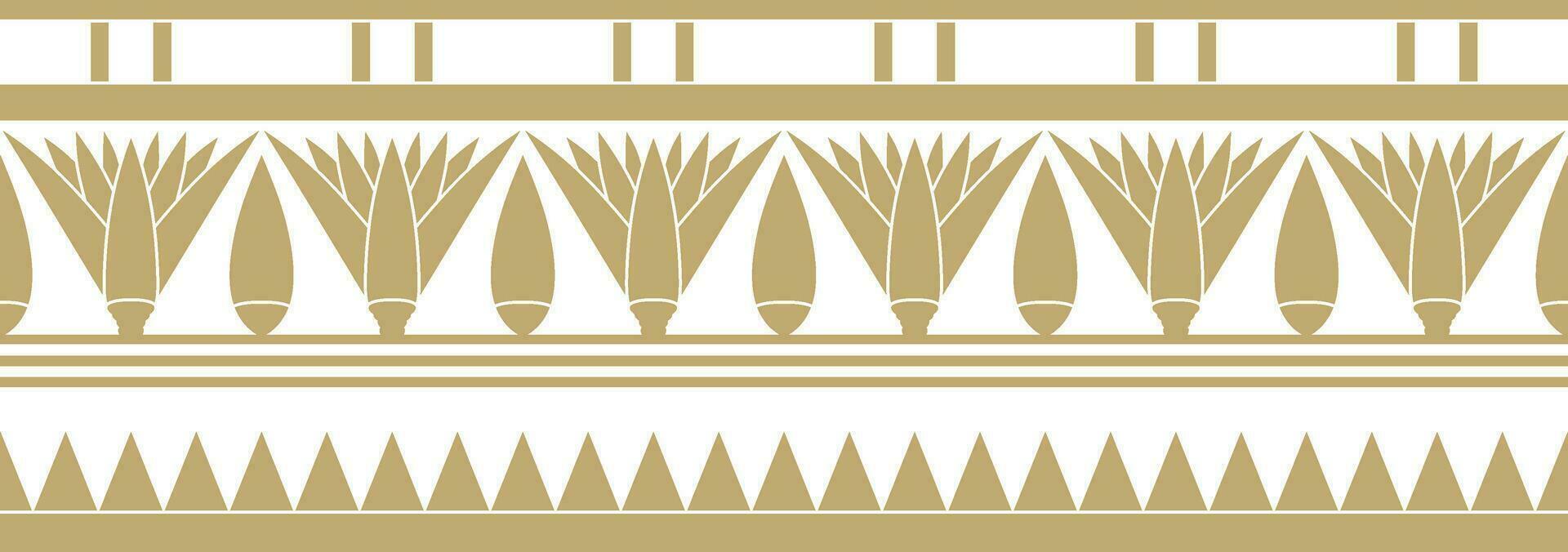 vettore antico oro egiziano senza soluzione di continuità ornamento. infinito nazionale etnico confine, telaio