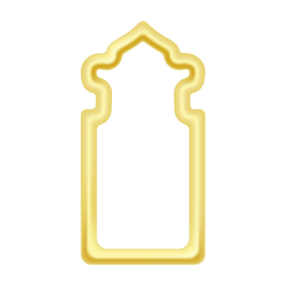oro telaio. islamico d'oro arco contorno. vettore illustrazione.