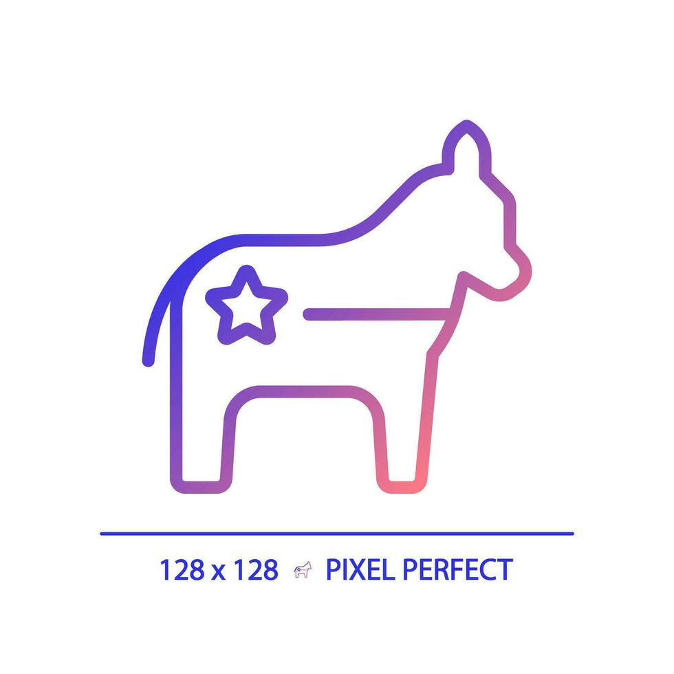 2d pixel Perfetto pendenza democratico festa logo, isolato vettore illustrazione di politico festa simbolo.