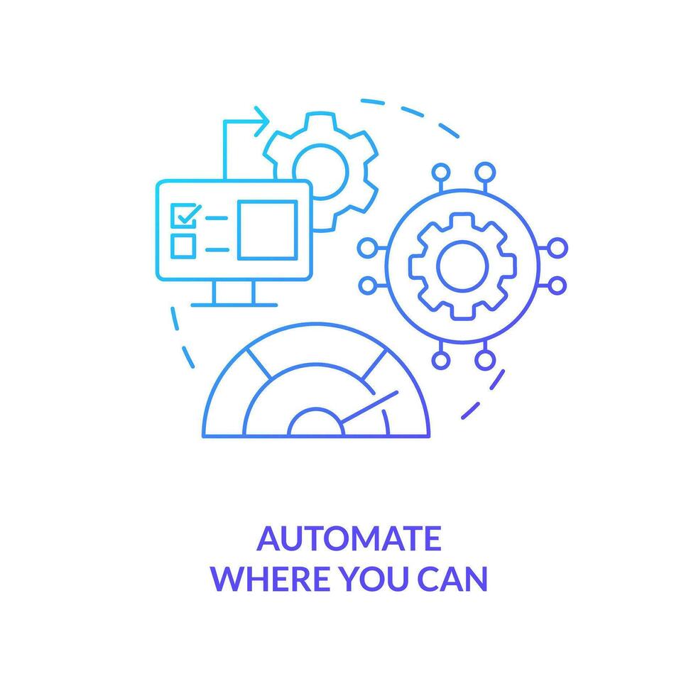 automazione urto su velocità blu pendenza concetto icona. ottimizzare pubblicazione gestione processi mancia astratto idea magro linea illustrazione. isolato schema disegno vettore