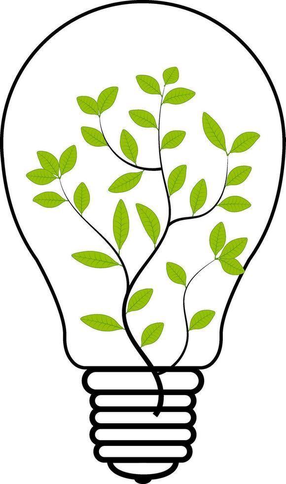 leggero lampadina con albero pianta dentro rinnovabile energia verde elettricità vettore