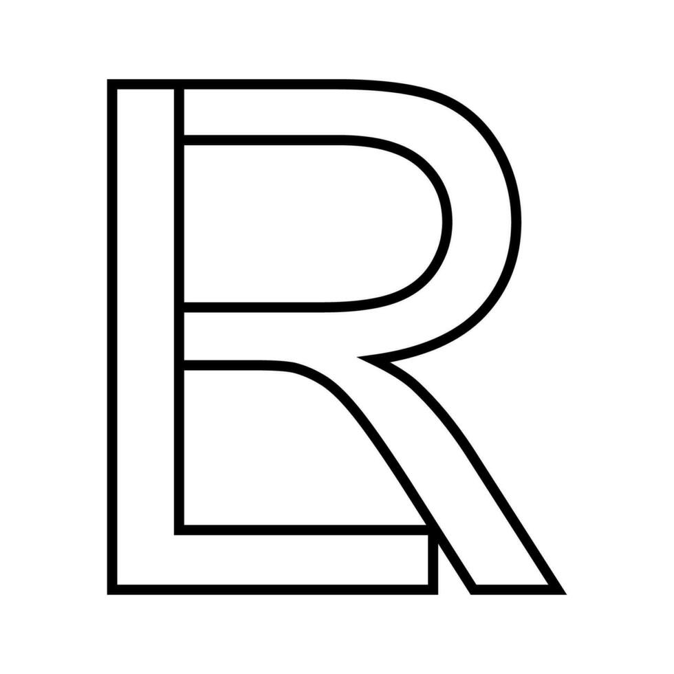 logo cartello lr rl icona Doppio lettere logotipo r l vettore