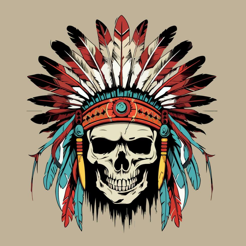 apache indiano guerriero testa logo portafortuna vettore illustrazione