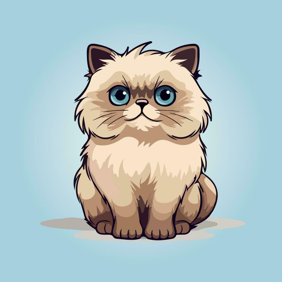 kawaii carino gatto cartone animato personaggi vettore isolato illustrazione