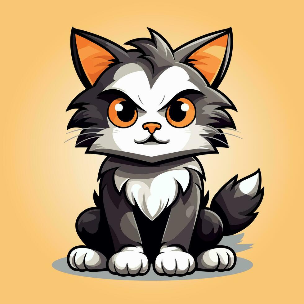 kawaii carino gatto cartone animato personaggi vettore isolato illustrazione
