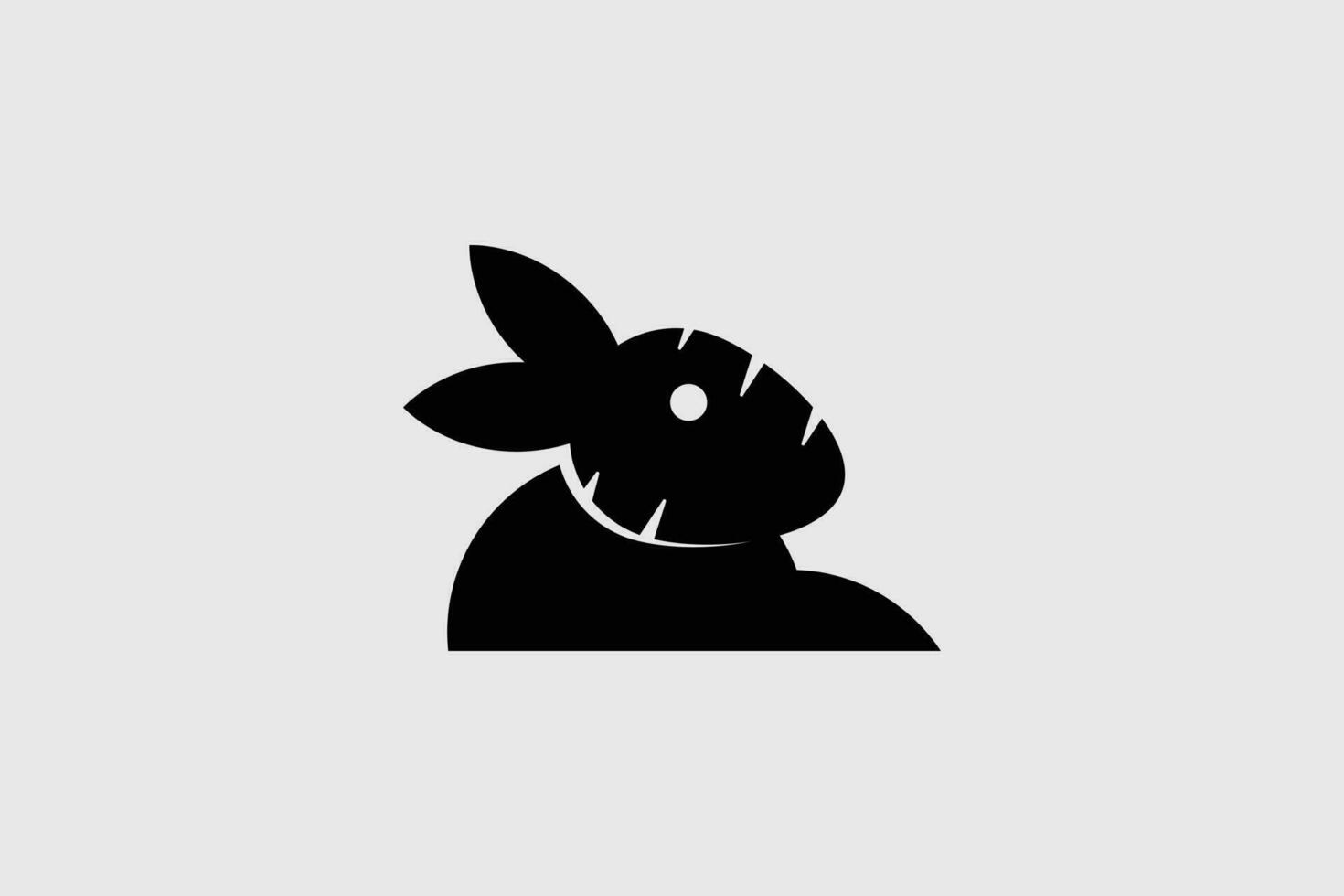 creativo e professionale minimalista carota coniglio logo design modello su bianca sfondo vettore